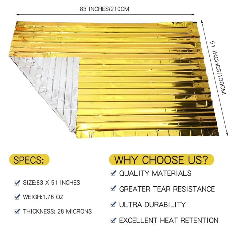 Gold‑Silver Mylar Thermal Surv - Survival Blanket Reflective review and price